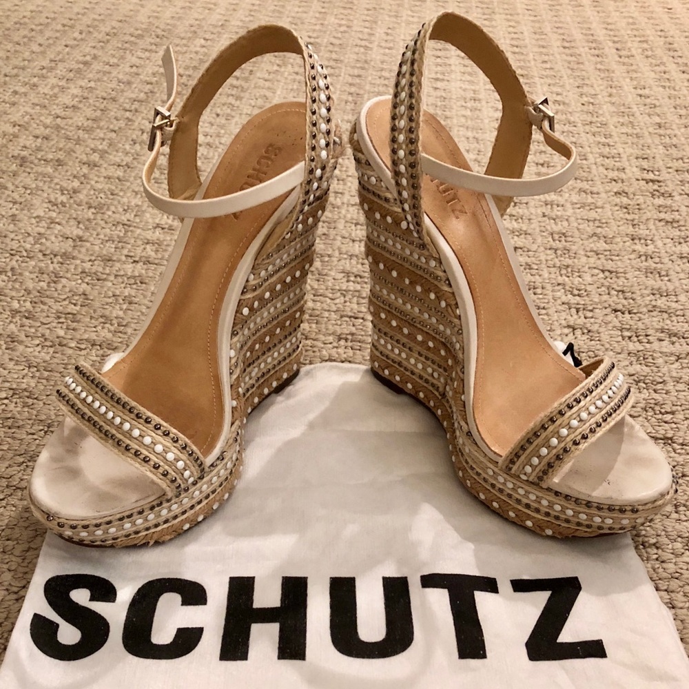 SCHUTZ embellished wedge